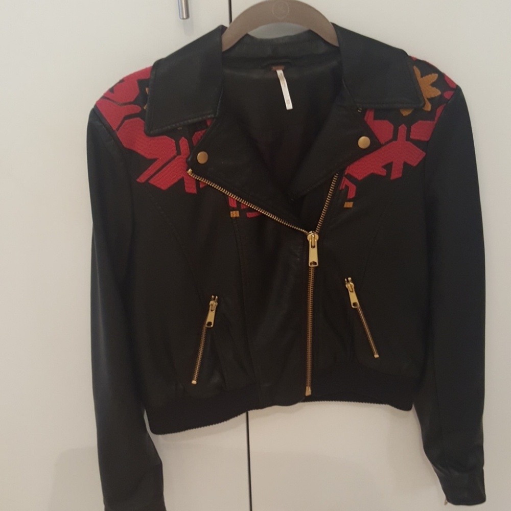 Free People Motorcycle Jacket XS - Vegan Leather - Picture 3 of 8